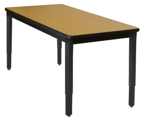 Picture of Lobo Tables LOB8072-ADJ 24 in. x 7 2 in. Fully Welded Lobo Table- Black Frame and Adjustable Legs- 1 in. Phenolic Lab Top