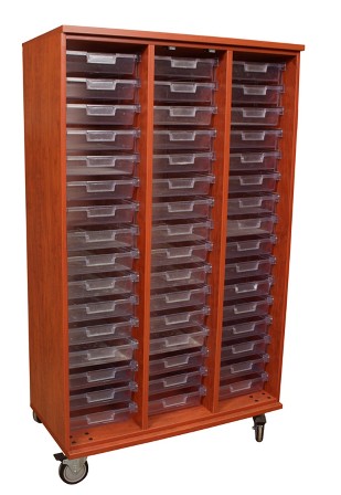 Picture of Storage Solutions Series SS2010-AC-HM 28 X 24 X 48 20-Tote Storage in Hardrock Maple- without Doors- Casters