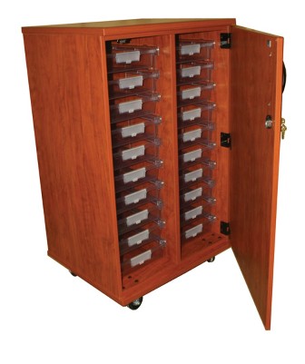 Picture of Storage Solutions Series SS2025-AC-FS 42 X 24 X 48 30-Tote Storage in Folkstone with Doors- Casters