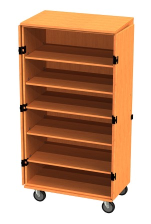 Picture of Storage Solutions Series SS5000-3660-HM 36 X 24 X 60 Transporter Storage Cabinet in Hardrock Maple With 3 Adjustable - 1 Fixed Shelves- Casters