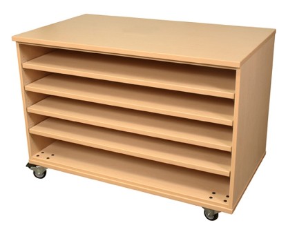 Storage Solutions Series SS1000-AC-HM 48 X 30 X 36 Paper Storage Cabinet in Hardrock Maple- 5 Adjustable Shelves- without Doors- Casters