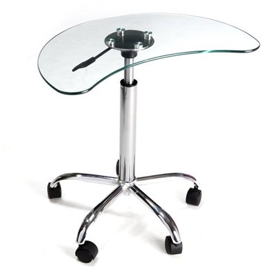 Picture of RTA Home and Office LT-020 Clear Glass and Aluminum Laptop Stand with Casters