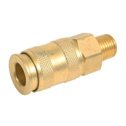Reading Technologies HFMC-1 High-Flow Coupler - Silver - 0.25 in. NPT Male Thread - Durable Design