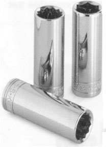 1/4 in Drive, 12mm Metric Socket, 12 Points,  Steel, Chrome, 12 mm