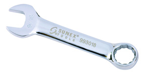 Sunex 9/16" Fully Polished Stubby Combination Wrench (993018)