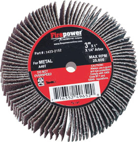 1423-2152 Flap Wheel 3 x 1 x 0.25 in 80 Grit