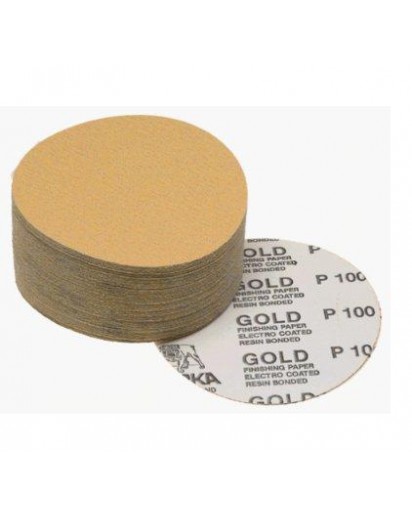Grip Disc,6",P800,PK50, 6" Dia, No Hole, Aluminum Oxide, P800 Grit, Semi Open Coat Type, Gold