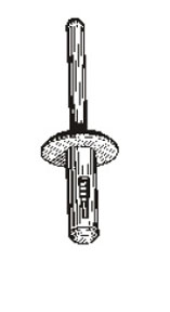Nylon Rivet 1/4in Hole Diameter 2 3/16in Length, 25PK