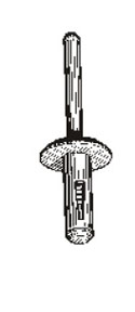 Nylon Rivet 17/64in Hole Diameter 1 7/8in Length, 25PK