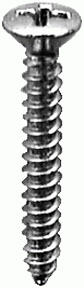 8 x 1in Phillips Oval Head Tapping Screw Chrome, 100PK