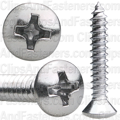 AUV-AP2713 Pak Phillips Oval Head Tapping Screw, 8 X 1 In.