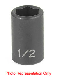 3/8" Drive, 15mm Size, Metric Socket, 6 Points, 15mm,3/8"D,Impact,6pt.