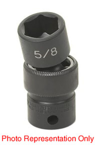 3/8" Drive, 17mm Size, Metric Socket, 6 Points, 17mm,3/8"D,Impact,Univ 6pt.
