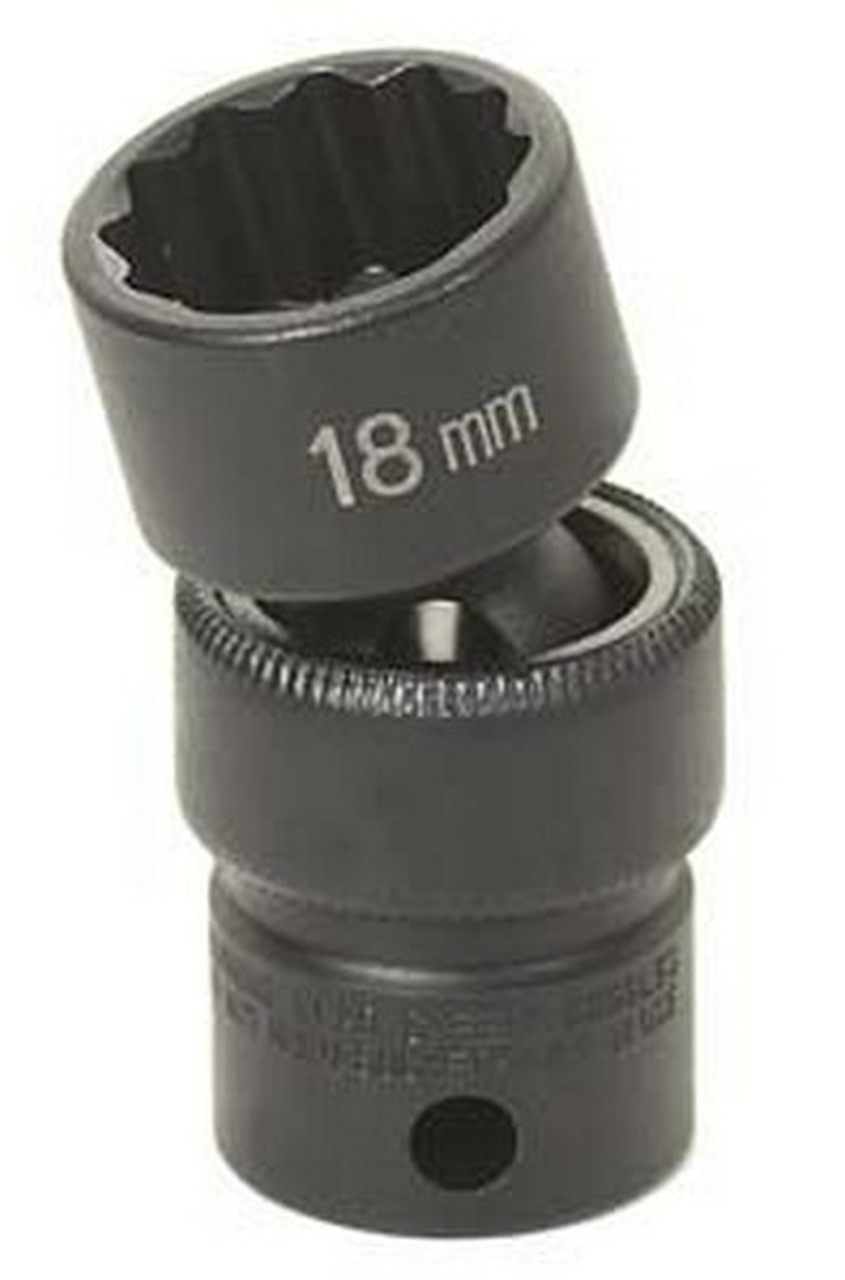 Grey Pneumatic 3/8" Dr. x 18mm Standard Universal 12pt Socket (1118UM)