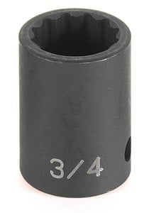 3/8" Drive, 3/4" SAE Socket, 12 Points, Standard 3/8"Dx3/4",