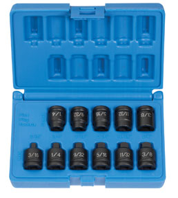 1211P 0.38 in. Drive- 11 Pc. Pipe Plug Socket Set
