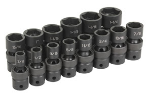 1314U 0.5 in. Drive 14 Pc. Standard Length Fractional Universal Set