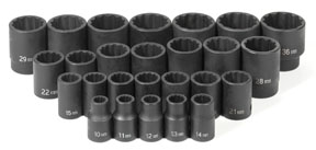 1726M 0.5 in. Drive 26 Pc. Standard Length Metric Set - 12 Point