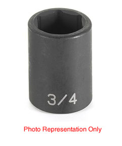 Grey Pneumatic 1/2 Inch Drive x 1 1/8 Inch Standard Length 6 Point Impact Socket - 2036R
