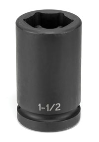 1" Drive, 1-1/2" Size, SAE Socket, 6 Points, 1-1/2",1"D,Wheel Impact