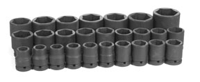 8026M 26-Piece Metric Master Socket Set - Grey - 0.75 in. Drive - High Torque Design