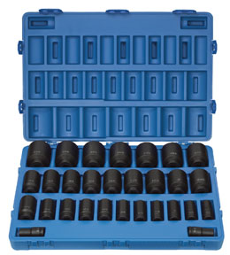 3/4" Drive, SAE Socket, 6 Points, Deep Fract Master Set,29pc.,3/4"-2-1/2