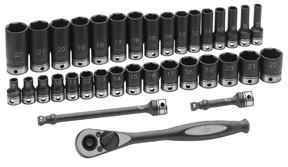 81635MRD 0.38 in. Drive 35pc Metric Std And Deep Duo-Socket Set - 6 Pt.