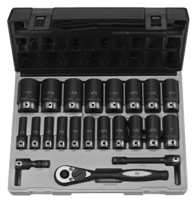 82622D 0.5 in. Drive 22pc Fractional Deep Duo-Socket Set - 6 Pt.