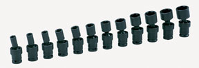 Grey Pneumatic 1/4 In. Drive Standard Length Surface Drive Universal Set - 9712UM