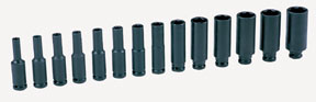 Grey Pneumatic 1/4" Surface Drive 14-Piece Deep Metric Set (9714MD)