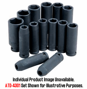 ATD Tools ATD-4317 0.5 In. Drive 6-Point Deep Metric Impact Socket - 17 mm