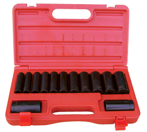 ATD 13-Piece 1/2-inch Drive 6 Point SAE Deep Impact Socket Set