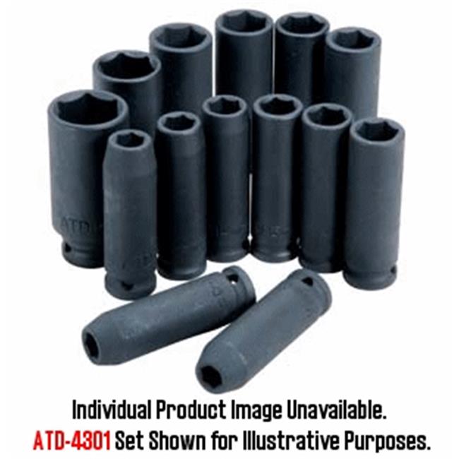 ATD Tools ATD-4319 0.5 In. Drive 6-Point Deep Metric Impact Socket - 19 mm