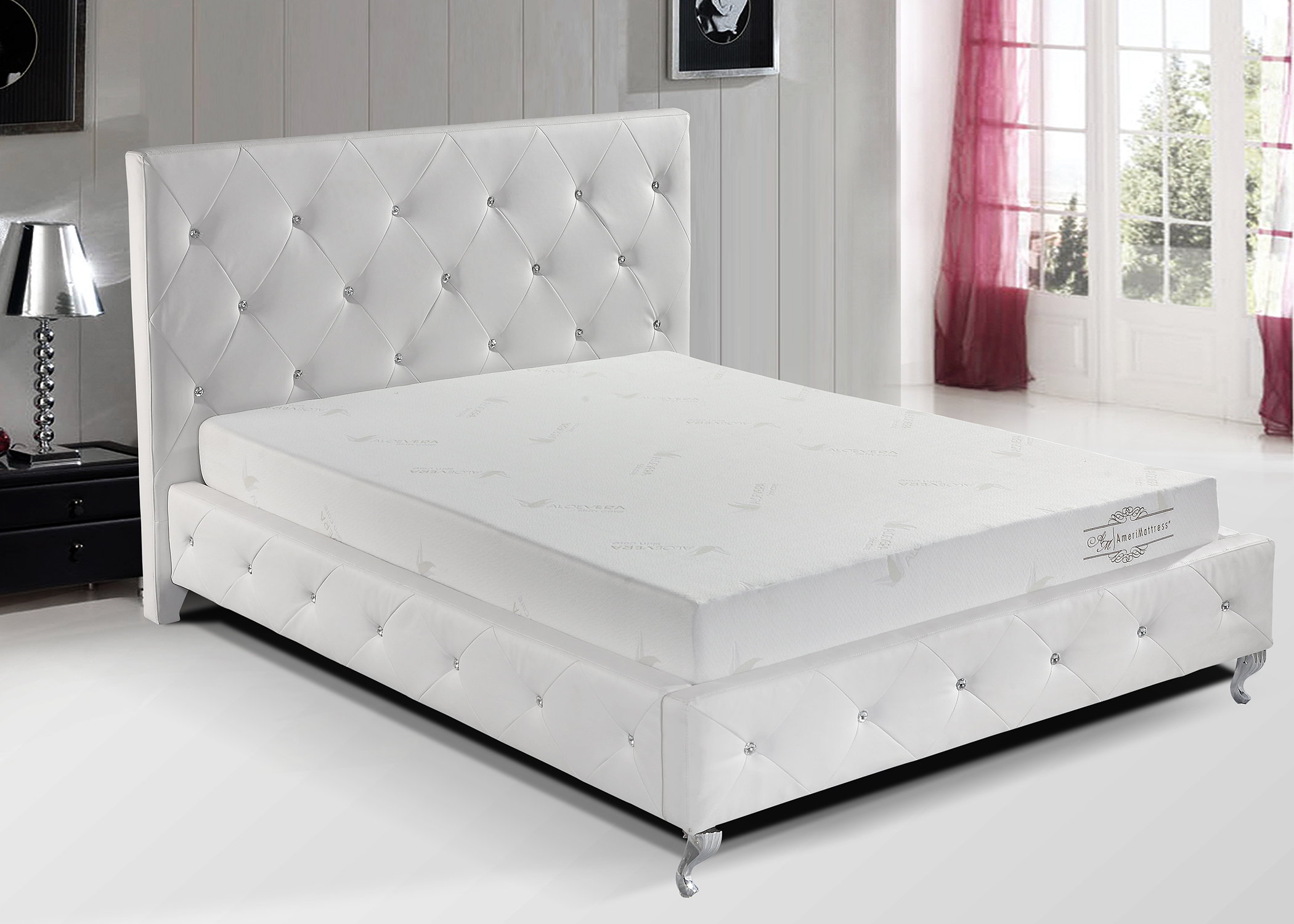 ALOE VERA 8  FULL 8 In. Memory Foam Mattress White Polyester