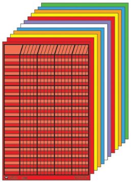 Picture of Shapes Se-0369 Small Chart Set Of 12 Assorted Colors- 1 4 In. X 2 2 In. With 1.2 In. X 1.2 In. Squares Printed On Heavy Tagboard