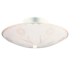 Picture of Design House 501619 2-Light Textured Floral Ceiling Mount- White Finish
