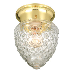 Picture of Design House 507210 1-Light Clear Glass Globe Ceiling Mount- Polished Brass Finish