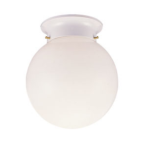 Picture of Design House 510032 1-Light Glass Globe Ceiling Mount- White Finish