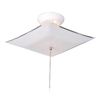 Picture of Design House 517805 2-Light White Square Glass Ceiling Mount with Chain- White Finish