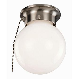 Picture of Design House 519272 1-Light Ceiling Mount Globe Light with Pull Chain- Satin Nickel Finish