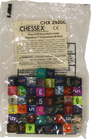 Picture of Chessex CHX29206 D6 Signature Dice&#44; Bag Of 50