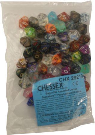 Picture of Chessex CHX29210 D10 Signature Dice, Bag Of 50