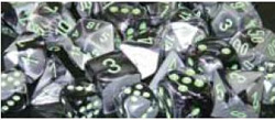 Picture of Chessex CHX26845 D6 - 12 mm. Gemini Dice&#44; Black-Grey With Green 36 Ct. Pack Of 2