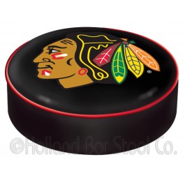 BSCChiHwk-B Chicago Blackhawks Bar Stool Seat Cover Black Background