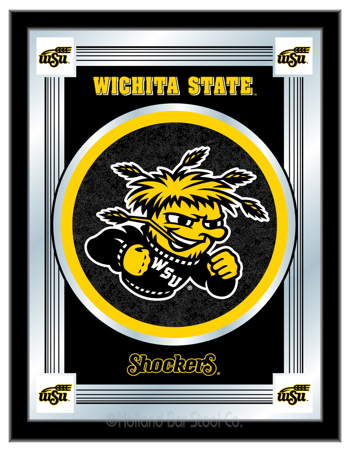 Picture of Holland Bar Stool MLogoWichSt Wichita State 17 x 22 in. University Logo Mirror