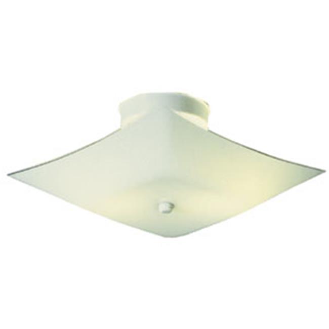 Design House 501338 2-Light 11.2 in. White Square Glass Ceiling Mount- White ...