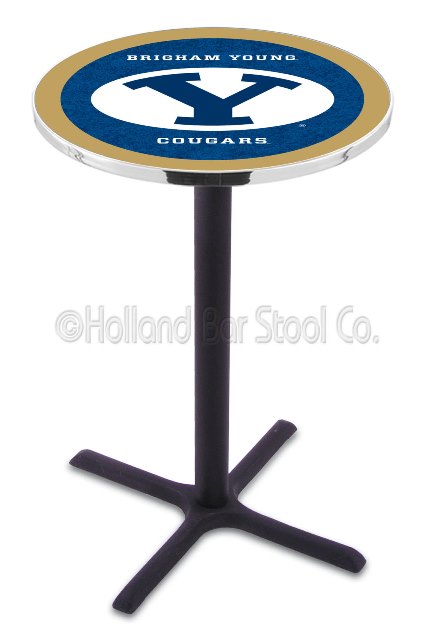 Picture of L211 Brigham Young University 36&quot; Tall - 30&quot; Top Pub Table with Black Wrinkle Finish