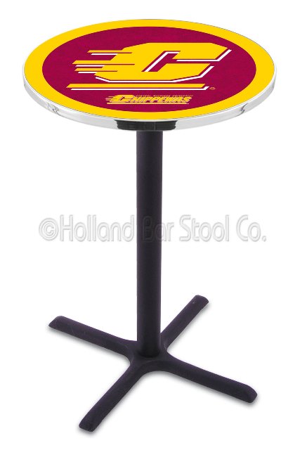 Picture of L211 Central Michigan University 36&quot; Tall - 30&quot; Top Pub Table with Black Wrinkle Finish