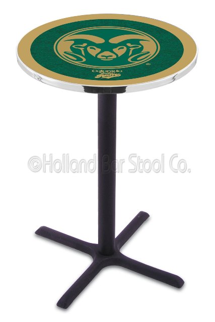 Picture of L211 Colorado State University 36&quot; Tall - 30&quot; Top Pub Table with Black Wrinkle Finish