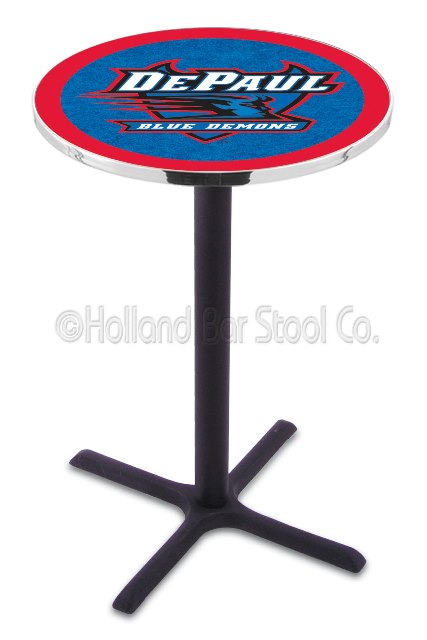 Picture of L211 DePaul University 36&quot; Tall - 30&quot; Top Pub Table with Black Wrinkle Finish